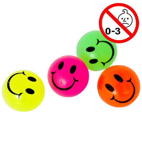 Legetøj, hoppebolde, 24 mm, Smiley, 100 stk.
