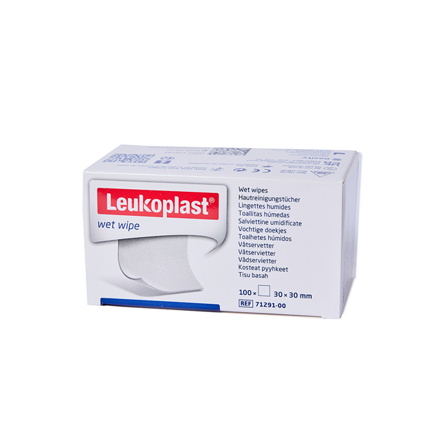 Leukoplast Wet Wipes hudrenseservietter, 100 stk