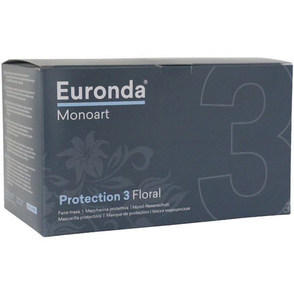 Monoart mundbind type IIR, pink, blomster, 50stk