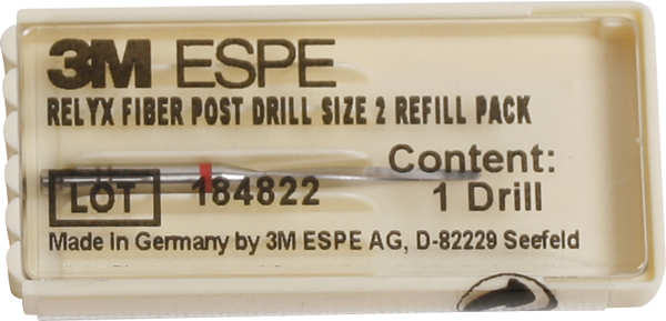 RelyX Fiber Post bor, str. 2, 1,6 mm, rød, stk.