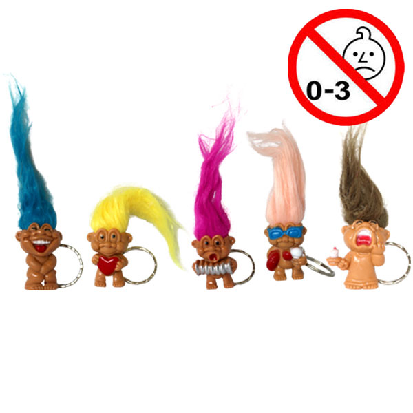 Legetøj, nøgleringe m/trolde, 72 stk.