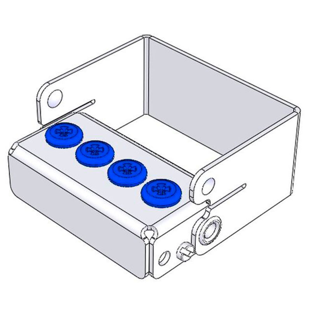 Nichrominox Plug In borholder, blå, til 4 bor