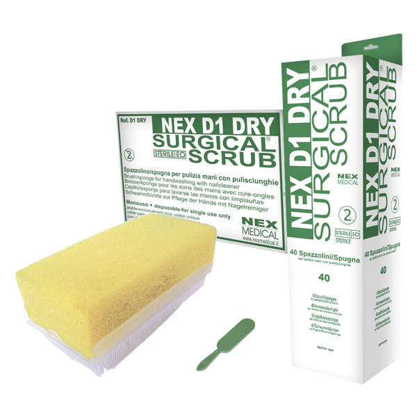 Nex D1 Dry neglebørster kirurgisk steril, 40 stk.