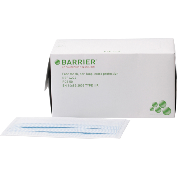 Barrier mundbind type IIR, 4-lags blå, 50 stk.