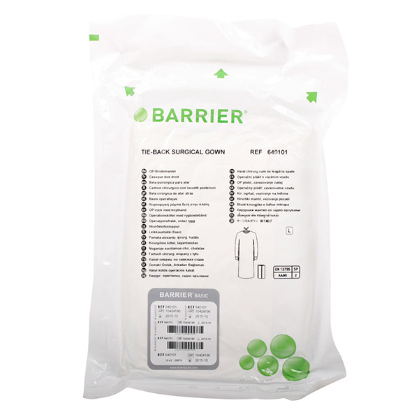 Barrier OP-kittel Classic SP str L m/2 håndkl, stk