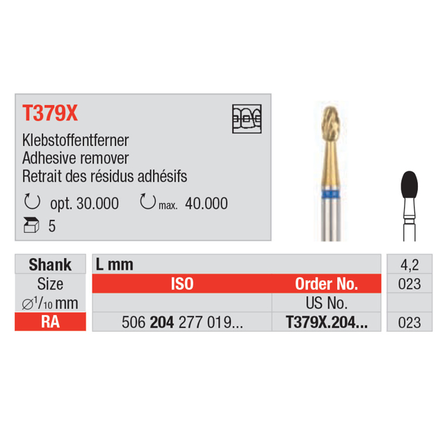 Edenta HM bor æg RA T379X/023, blå, 5 stk.