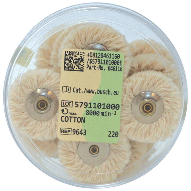 Busch bomuldshjul, umont. 12 stk.