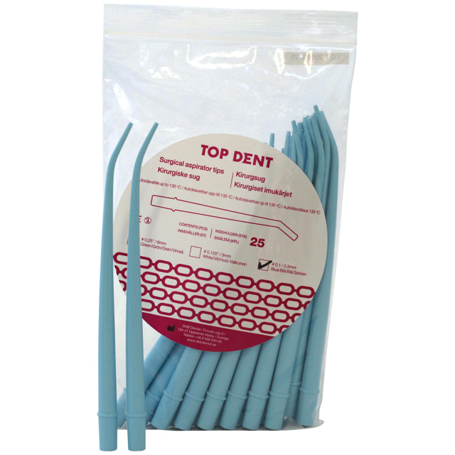 TopDent kirurgisug blå 2,5 mm, 25 stk.