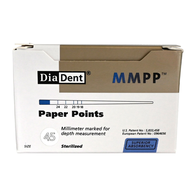 DiaDent paperpoints m. mm-inddeling str 45 200 stk