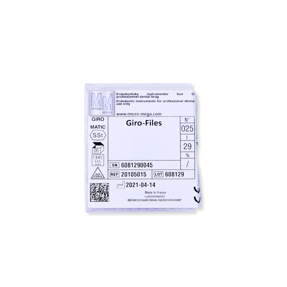 Micro-Mega Giro-files 29 mm. nr. 25, 6 stk.