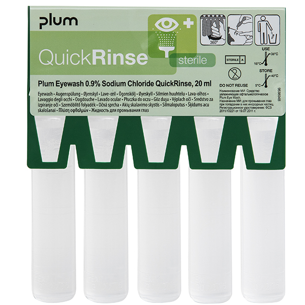 QuickRinse Øjenskylleampuller m. 5 x 20 ml