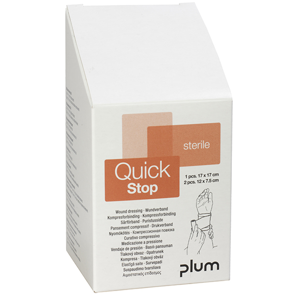 QuickStop kompresforbindingssæt, refill m. 3 sæt.