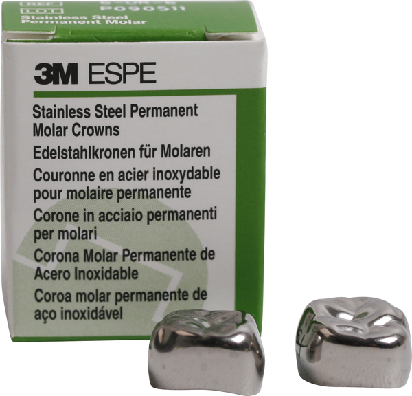 Stålkroner permanent molar 6-UR-4, 5 stk.