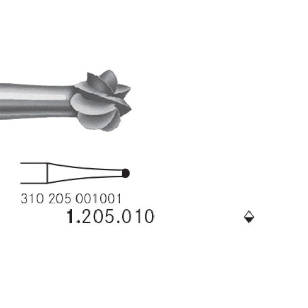 Komet stålbor rosen 26 mm 010 RA L, 6 stk