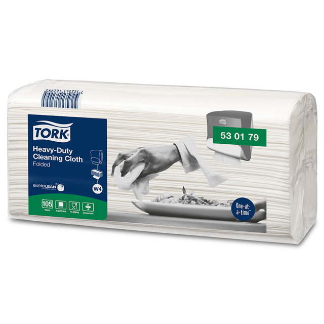 Tork aftørringsklud W4 41,5 x 35,5 cm, 105 stk.