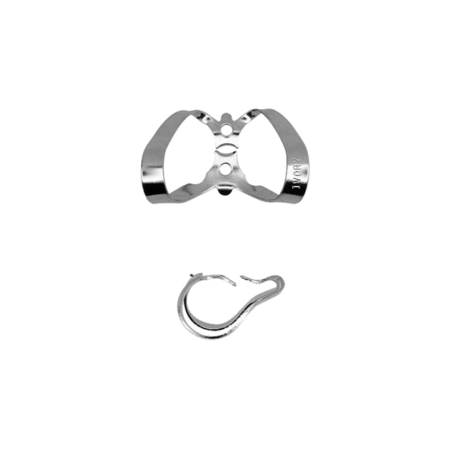 Ivory kofferdamklamme SS 9, satineret