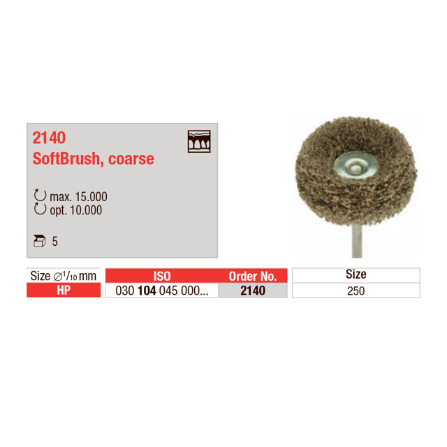 Edenta SoftBrush coarse HP 2140, 25 mm, 5 stk.