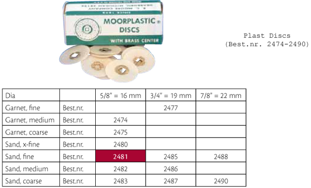 Plast Discs 5/8 sand fine, 200 stk.