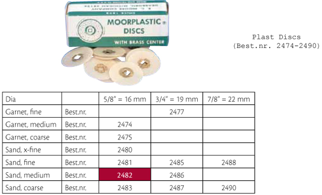 Plast Discs 5/8 sand medium, 50 stk.