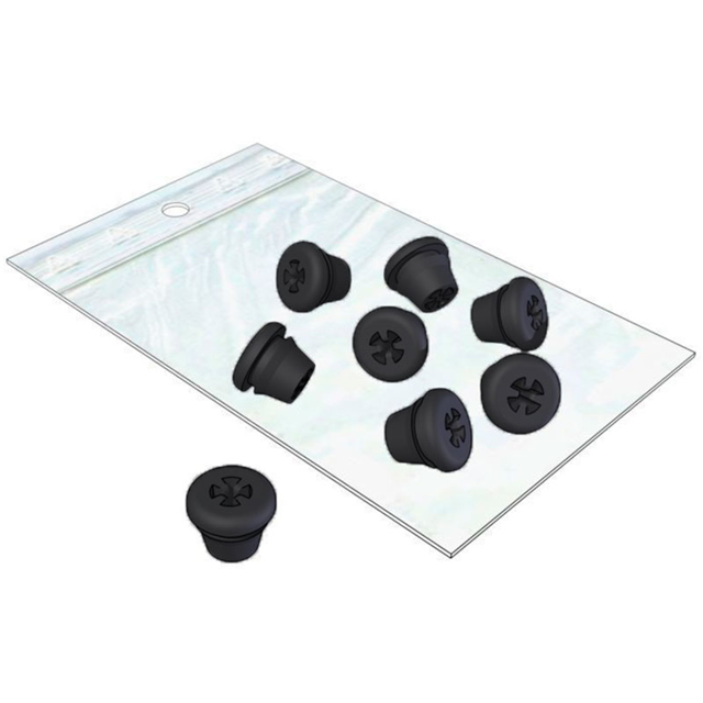 Silicone Plugs, sort, 8 stk.