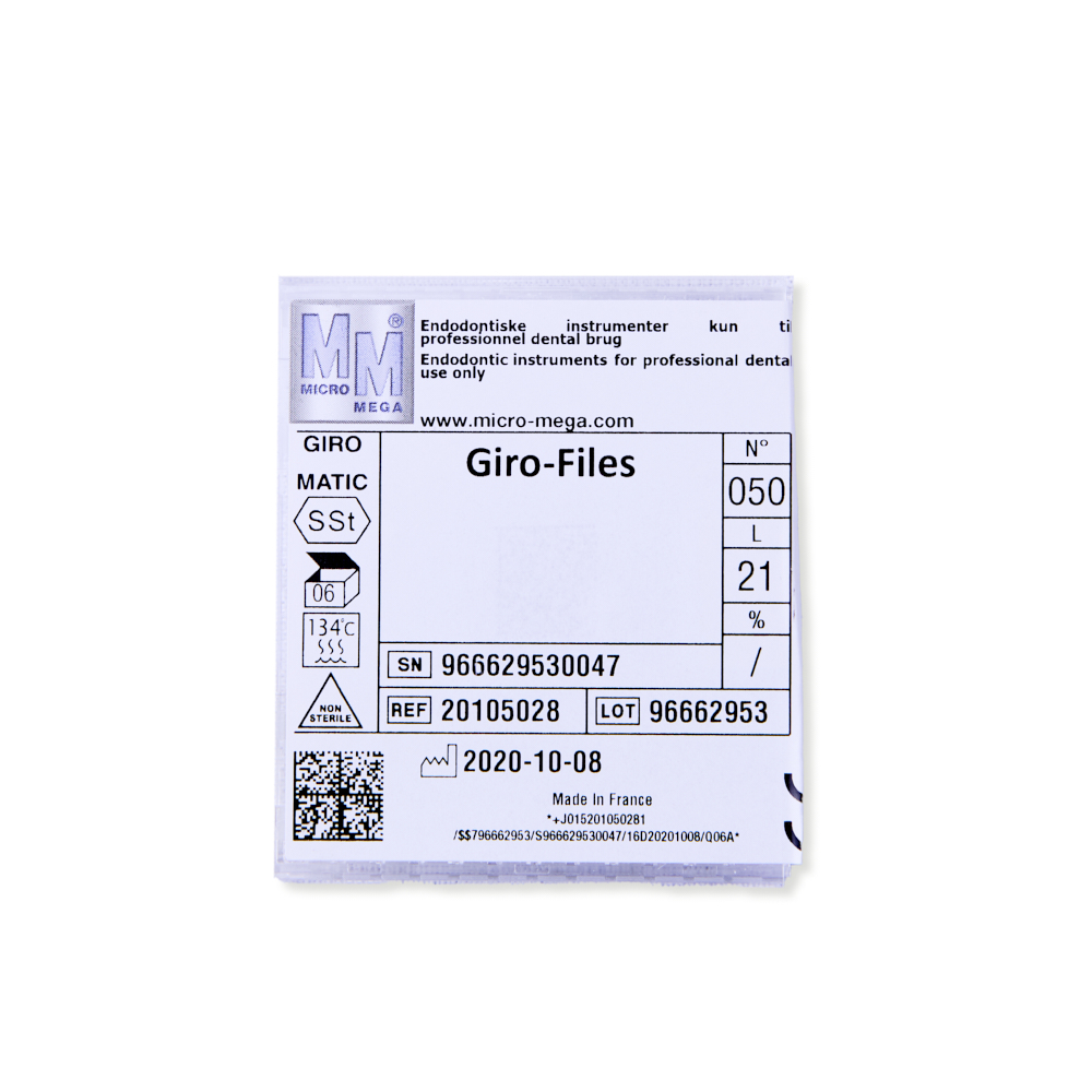 Micro-Mega Giro-files 21 mm. nr. 50, 6 stk.