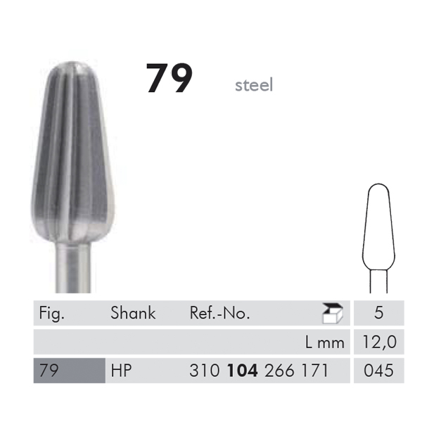 Meisinger stålfræser HP 79/045, 5 stk.