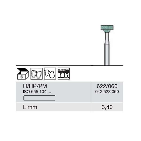Busch slibesten grønne HP 622/060, 6 stk.