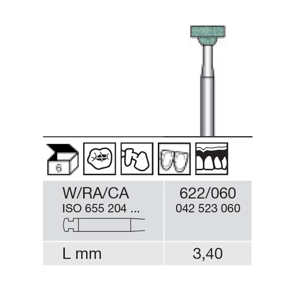 Busch slibesten grønne RA 622/060, 6 stk.