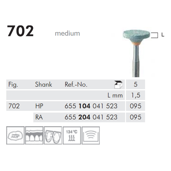 Meisinger grønne slibesten, HP 702/095, 5 stk.