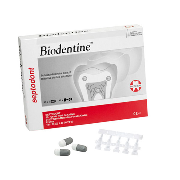 Biodentine dentinerstatning, 15 stk kapsler og pipetter