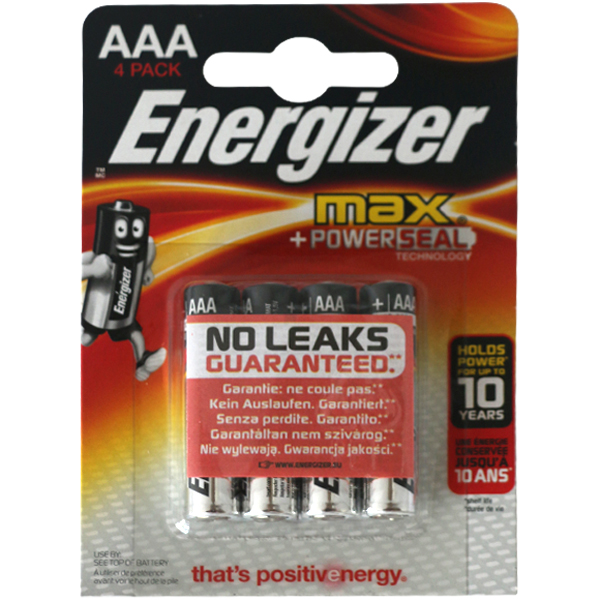 Energizer batterier rund x-lille, LR-03 AAA, 4 stk