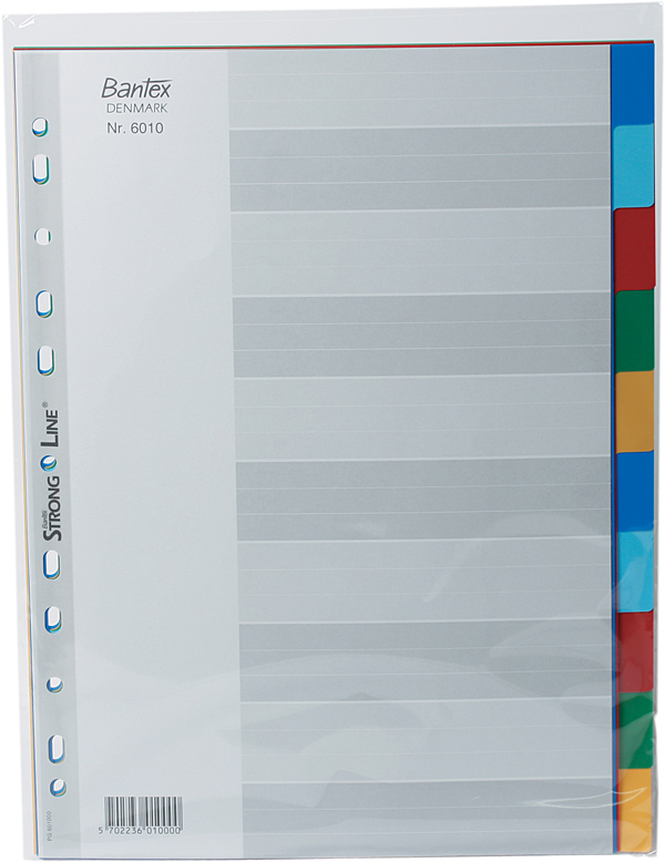 Skilleblade farvet plast m/10 blade