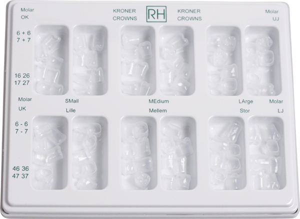 RH kronekasse UK/OK molar, 72 stk.